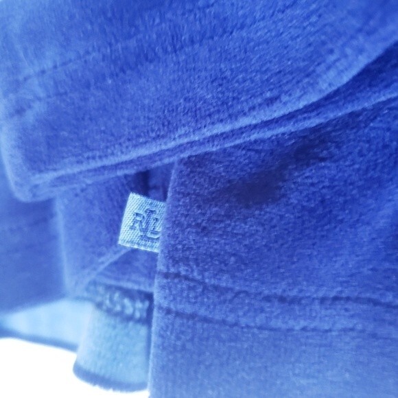 LAUREN RL Super Soft PullOver Blue Striped Hoodie - Picture 10 of 12